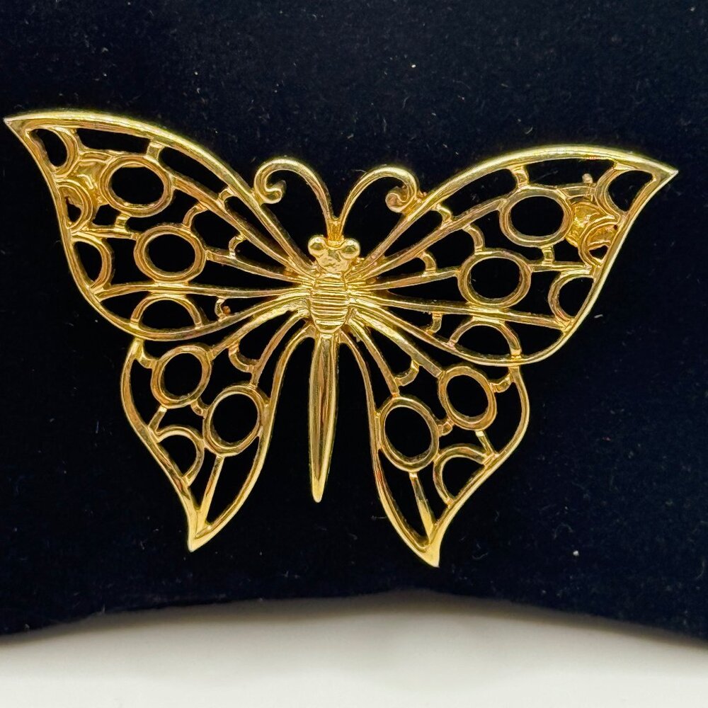 Gold Butterfly Brooch Pin